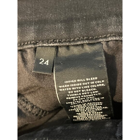 J Brand Maria Black Distressed Skinny Denim Jeans Knee Rips Destroyed Sz 24 READ - Picture 8 of 8
